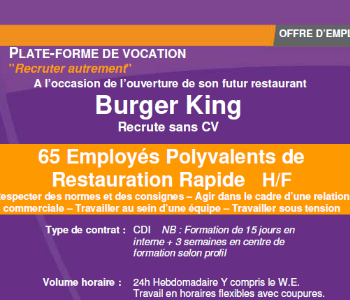 Le nouveau Burger king de Carquefou recrute 65 employés en CDI