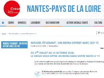 Nouveaux étudiants : un repas offert par votre CROUS by IZLY entre le 1er juillet et le 15 octobre 2018