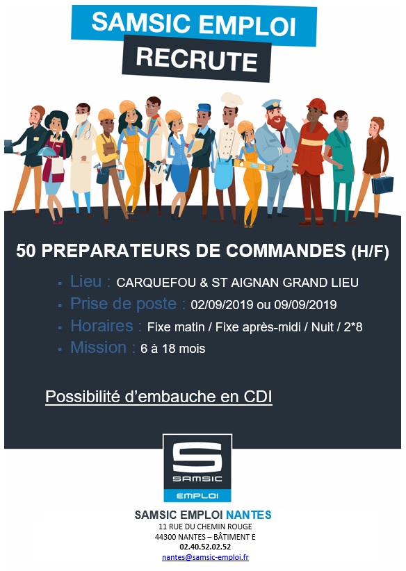 Samsic emploi recrute des préparateurs de commandes