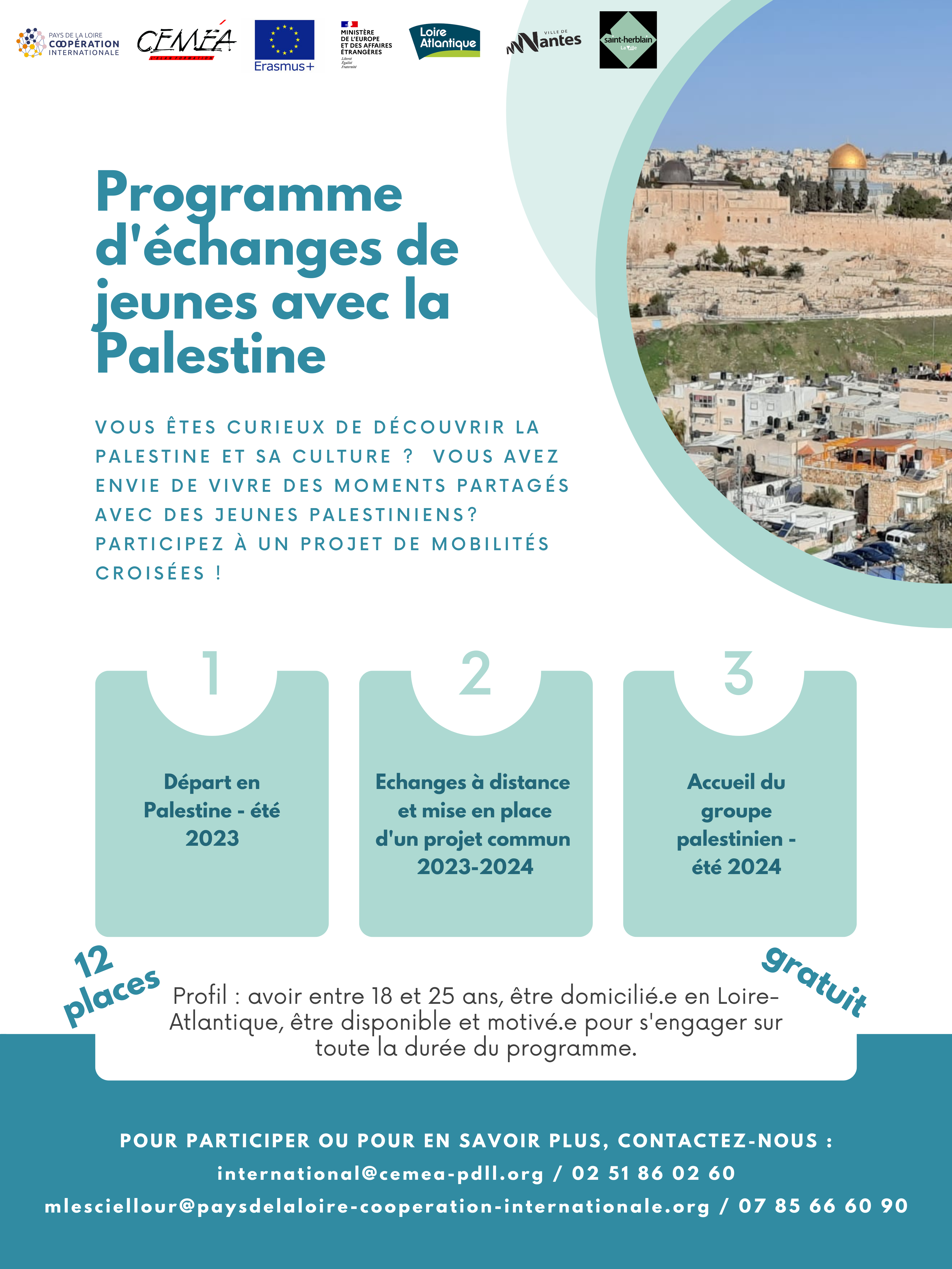 Partez en Palestine, participez à un programme d'échange (gratuit)